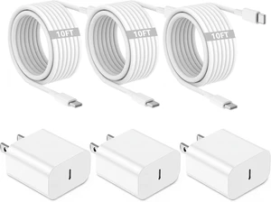 iPhone Charger Fast Charging,3Pack 10FT Long USB C to USB C Charger Cable Cord with 20W USB C Wall Charging Block Power Adapter for iPhone 17 Pro Max/Air/17e/16Plus/15,iPad Pro/Mini/Air iPhone Charger Fast Charging,3Pack 10FT Long USB C to USB C Charger Cable Cord with 20W USB C Wall Charging Block Power Adapter for iPhone 17 Pro Max/Air/17e/16Plus/15,iPad Pro/Mini/Air