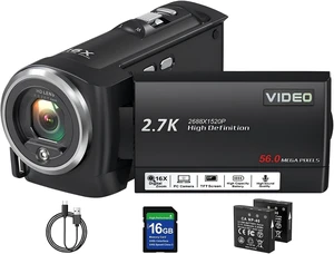 Video Camera Camcorder, QHD 2.7K 56MP 16X Digital Zoom Vlogging Camera Video Camera Camcorder, QHD 2.7K 56MP 16X Digital Zoom Vlogging Camera
