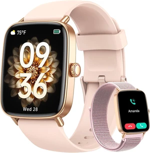 Smart Watch for Women, 2 Bands Health and Fitness Watch for iPhone/Android, Make Call and Message Notice, 24/7 Heart Rate/Sleep/SpO2 Tracker, 1.85" HD Smartwatch with 120 Sport Modes, IP68 Waterproof Smart Watch for Women, 2 Bands Health and Fitness Watch for iPhone/Android, Make Call and Message Notice, 24/7 Heart Rate/Sleep/SpO2 Tracker, 1.85" HD Smartwatch with 120 Sport Modes, IP68 Waterproof