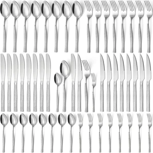 48-Piece Silverware Set,Stainless Steel Flatware Set with Steak Knives for 8,Include Knives Spoons and Forks Set,Tableware Cutlery Set for Home Kitchen Hotel Restaurant 48-Piece Silverware Set,Stainless Steel Flatware Set with Steak Knives for 8,Include Knives Spoons and Forks Set,Tableware Cutlery Set for Home Kitchen Hotel Restaurant