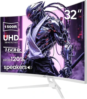 32" 4K UHD 160Hz Curved Gaming Monitor 1500R, FreeSync (White) 32" 4K UHD 160Hz Curved Gaming Monitor 1500R, FreeSync (White)