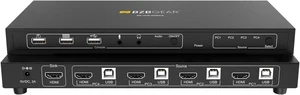 BZBGEAR 4x1 4K UHD KVM Switcher with USB 2.0 Ports for Peripherals and Audio Support - BG-UHD-KVM41A BZBGEAR 4x1 4K UHD KVM Switcher with USB 2.0 Ports for Peripherals and Audio Support - BG-UHD-KVM41A