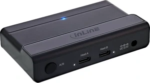 Inline USB-C Switch with 4-Port USB 3.2 Hub, Switch for Two Computers, LED Display, Data Rate up to 5 Gb/s, for Sharing Devices, 60604I Inline USB-C Switch with 4-Port USB 3.2 Hub, Switch for Two Computers, LED Display, Data Rate up to 5 Gb/s, for Sharing Devices, 60604I