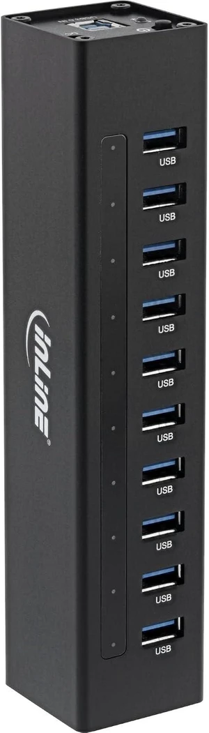 InLine 35395C USB 3.0 Hub, 10 Port, Aluminium Housing, Black, with 4A Power Supply InLine 35395C USB 3.0 Hub, 10 Port, Aluminium Housing, Black, with 4A Power Supply
