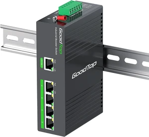 5 Port Industrial Gigabit PoE+ Switch, 12V/24V to 48V Booster, DIN-Rail 5 Port Industrial Gigabit PoE+ Switch, 12V/24V to 48V Booster, DIN-Rail