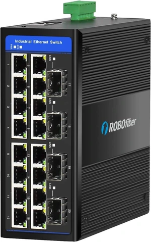 HGW-1604SM-PSE - 16x RJ45 + 4X SFP Ports Gigabit Ethernet Managed PoE Industrial Fiber Switch 240W Total Power, DIN Rail Mount, -40 to +75 Celsius HGW-1604SM-PSE - 16x RJ45 + 4X SFP Ports Gigabit Ethernet Managed PoE Industrial Fiber Switch 240W Total Power, DIN Rail Mount, -40 to +75 Celsius