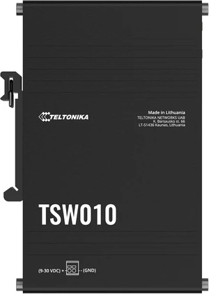 Teltonika TSW010 TSW010000000 Industrial DIN Rail Ethernet Switch, 5X 10/100 Mbps Ports, Plug and Play, unmanaged, Anodized Aluminum housing Teltonika TSW010 TSW010000000 Industrial DIN Rail Ethernet Switch, 5X 10/100 Mbps Ports, Plug and Play, unmanaged, Anodized Aluminum housing