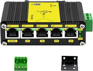 Industrial 5-Port Gigabit Switch DC12-48V Input 10/100/1000Mbps Ethernet Switch10Gbps Switching Capacity DIN-Rail Wall-Mounted IP40 Industrial 5-Port Gigabit Switch DC12-48V Input 10/100/1000Mbps Ethernet Switch10Gbps Switching Capacity DIN-Rail Wall-Mounted IP40