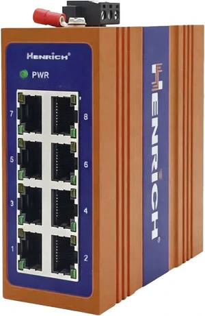 Henrich Compact 8-Port Industrial Fast Ethernet DIN-Rail Mini Switch Henrich Compact 8-Port Industrial Fast Ethernet DIN-Rail Mini Switch