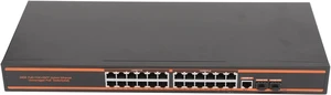 Gigabit PoE Switch 28 Port Fanless Plug and Play with 150W Power Supply Gigabit PoE Switch 28 Port Fanless Plug and Play with 150W Power Supply