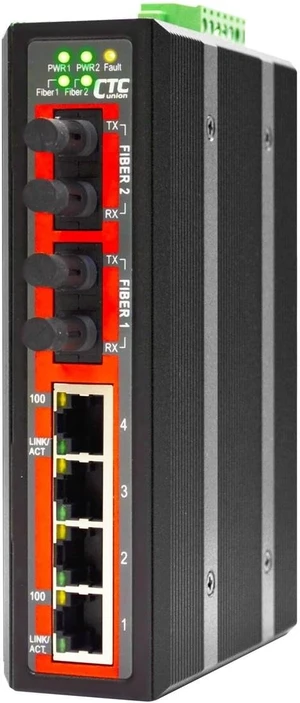 IFS-402F-SC002-4 Copper + 2 Fiber Ports unmanaged Fast Ethernet Industrial Multi-Mode Fiber Switch, DIN Rail Mount IFS-402F-SC002-4 Copper + 2 Fiber Ports unmanaged Fast Ethernet Industrial Multi-Mode Fiber Switch, DIN Rail Mount