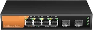 6-Port Multi-Gigabit Switch,KP-9000-6XH-X2 with 4-Port 2.5Gb RJ45 and 2-Port 10G SFP+ Unmanaged 6-Port Multi-Gigabit Switch,KP-9000-6XH-X2 with 4-Port 2.5Gb RJ45 and 2-Port 10G SFP+ Unmanaged