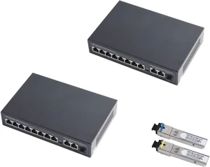 11 Port PoE Switch (8 PoE Port + 2 Uplink + 1 SFP) with SC 3KM SFP Modules 11 Port PoE Switch (8 PoE Port + 2 Uplink + 1 SFP) with SC 3KM SFP Modules