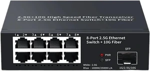 8 Port 2.5GbE Ethernet Switch 2.5Gbps Network Switcher 1 Port 10GbE SFP+ Slot Home Lab Unmanaged Switch and Play(EU Adapter) 8 Port 2.5GbE Ethernet Switch 2.5Gbps Network Switcher 1 Port 10GbE SFP+ Slot Home Lab Unmanaged Switch and Play(EU Adapter)
