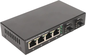 6 Port Gigabit SFP Fiber Switch, 10/100/1000M Self Adaptive RJ45 and SFP Slots, Plug and Play Ethernet Optical Switch with LED Indicator for Office Network, 100-240V 6 Port Gigabit SFP Fiber Switch, 10/100/1000M Self Adaptive RJ45 and SFP Slots, Plug and Play Ethernet Optical Switch with LED Indicator for Office Network, 100-240V