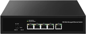 5 Port Web Managed Network Switch,ZX510S-5T 10000Mbps Ethernet Switch LACP/VLAN/DHCP Client 5 Port Web Managed Network Switch,ZX510S-5T 10000Mbps Ethernet Switch LACP/VLAN/DHCP Client