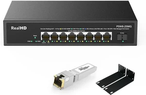 Real HD 8 Port 2.5G PoE Managed Ethernet Network Switch with 10G SFP+ Port, IEEE 802.3af/at PoE 135W Real HD 8 Port 2.5G PoE Managed Ethernet Network Switch with 10G SFP+ Port, IEEE 802.3af/at PoE 135W