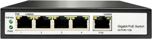 Unmanaged Gigabit 4 Port PoE Switch with Uplink(TS8204P-1G) Unmanaged Gigabit 4 Port PoE Switch with Uplink(TS8204P-1G)
