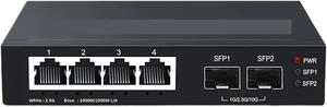 Business Ethernet switches 2.5GbE Ethernet Switch 4 Port 2500Mbps Network Switcher 2 Port 10G SFP Business Ethernet switches 2.5GbE Ethernet Switch 4 Port 2500Mbps Network Switcher 2 Port 10G SFP
