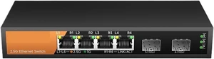 6-Port Multi-Gigabit Switch ,KP-9000-6XH-X2 4 X 2.5GbE + 2 X 10G SFP+ Unmanaged 6-Port Multi-Gigabit Switch ,KP-9000-6XH-X2 4 X 2.5GbE + 2 X 10G SFP+ Unmanaged