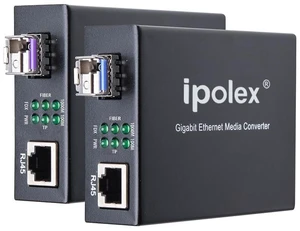 ipolex A Pair of Bidi Gigabit Single-Mode LC Fiber to Ethernet Media Converter, with BiDi SFP LX Module, 1310nm/1550nm, SMF, up to 20-KM, 1.25G Fiber Media Converter,1000Base-LX to 10/100/1000Base-TX ipolex A Pair of Bidi Gigabit Single-Mode LC Fiber to Ethernet Media Converter, with BiDi SFP LX Module, 1310nm/1550nm, SMF, up to 20-KM, 1.25G Fiber Media Converter,1000Base-LX to 10/100/1000Base-TX