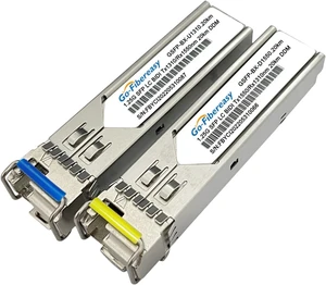 Sfp Optical Module 1.25G Gigabit Single Mode Single Fiber LC Port Optical Module 20km Compatible Switch(20km) Sfp Optical Module 1.25G Gigabit Single Mode Single Fiber LC Port Optical Module 20km Compatible Switch(20km)