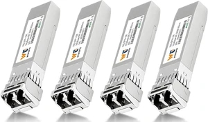 4 Pack 10GBase-SR Transceiver, 10G SR SFP+ LC 300m Multimode SFP+ Module 4 Pack 10GBase-SR Transceiver, 10G SR SFP+ LC 300m Multimode SFP+ Module