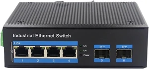 1PCS Gigabit Managed 2-Optical 4-Electrical Optical Fiber Switch SFP Port Rail-Type Ring Network Converter Protection(Full/Half Duplex Adaptive 1 Optical 4 Electrical) 1PCS Gigabit Managed 2-Optical 4-Electrical Optical Fiber Switch SFP Port Rail-Type Ring Network Converter Protection(Full/Half Duplex Adaptive 1 Optical 4 Electrical)