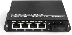 2PCS Gigabit Single-Mode 1 Optical 4 Electrical transceiver Single Fiber SC Interface Converter Video Surveillance Transmission 20km 2PCS Gigabit Single-Mode 1 Optical 4 Electrical transceiver Single Fiber SC Interface Converter Video Surveillance Transmission 20km