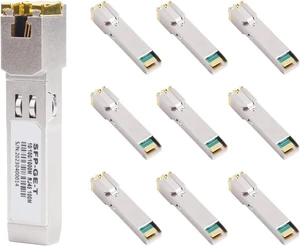 Gigabit RJ45 SFP Module 10M/100M/1000M Adaptive 1000Mbps 1.25G 10G Transceiver Module Fit for Ethernet Switch(10PCS 1000M Adaptive) Gigabit RJ45 SFP Module 10M/100M/1000M Adaptive 1000Mbps 1.25G 10G Transceiver Module Fit for Ethernet Switch(10PCS 1000M Adaptive)