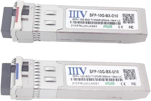 10G BIDI SFP+ Transceiver, 1270nm/1330nm SMF, up to 10km, Simplex LC with DDM, Compatible with Cisco SFP-10G-BXD-I/SFP-10G-BXU-I, MikroTik, Meraki and More (1 Pair) 10G BIDI SFP+ Transceiver, 1270nm/1330nm SMF, up to 10km, Simplex LC with DDM, Compatible with Cisco SFP-10G-BXD-I/SFP-10G-BXU-I, MikroTik, Meraki and More (1 Pair)