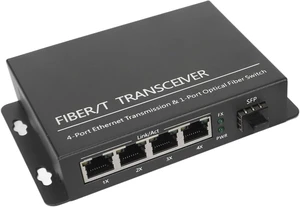 SFP Fiber Media Converter, Efficient Transmission Ethernet Fiber Transceiver, 1 Optical Port 4 Electrical Port Up to 120km RJ45 Port Ethernet Fiber Switch(US) SFP Fiber Media Converter, Efficient Transmission Ethernet Fiber Transceiver, 1 Optical Port 4 Electrical Port Up to 120km RJ45 Port Ethernet Fiber Switch(US)