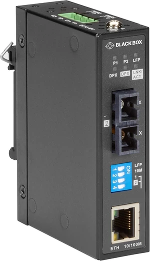 Black Box FST ETH IND MED Conv 100Mbps COP to 100Mbps SM FBR 1310nm 30km SC Black Box FST ETH IND MED Conv 100Mbps COP to 100Mbps SM FBR 1310nm 30km SC