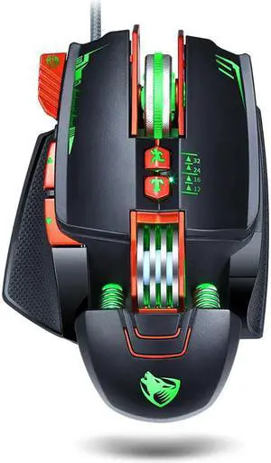 USB Wired Programmable Gaming Mouse 3200DPI Adjustable Backlight 8 Custom Button Mechanical Gaming Mice for Pro Gamer/LOL