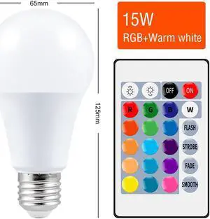 Smart Control Lamp Led RGB Light Dimmable 15W RGBW Led Lamp Colorful Changing Bulb Led Lampada RGBW White Decor Home