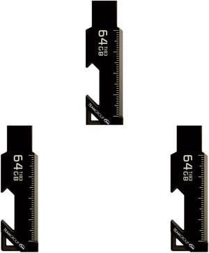 3 x TEAM 64GB T183 USB 3.2 Gen 1 Flash Drive Speed Up to 100MB/s (TT183364GF01)
