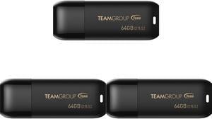 3 x TEAM 64GB C175 USB 3.2 Gen 1 Flash Drive Speed Up to 100MB/s (TC175364GB01)