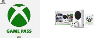 Xbox 12 Month Game Pass Core  US Registered Account Only Email Delivery and Xbox Series S  3 Months Game Pass Ultimate Starter Bundle