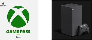 Xbox 6 Month Game Pass Core  Xbox Series XS Xbox One  US Registered Account Only Email Delivery and Microsoft Xbox Series X