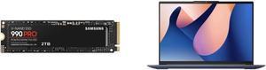 SAMSUNG SSD 990 PRO 2TB PCIe 4.0 M.2 2280 Seq. Read Speeds Up-to 7450MB/s (MZ-V9P2T0B/AM) and Lenovo IdeaPad Slim 5i Laptop Intel i7 13th Gen 1355U 16GB RAM 1TB SSD 16.0" Windows 11 Home Intel Iris Xe Graphics 82XF002SUS