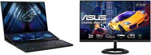 ASUS ROG Zephyrus Duo 16 (2023) Gaming Laptop 16” Mini LED 240Hz/3ms QHD 16:10 Display 100% DCI-P3 NVIDIA GeForce RTX 4080 AMD Ryzen 9 7945HX 32GB DDR5 1TB SSD Windows 11 Pro GX650PZ-XS96 and ASUS 24" (23.8" Viewable) VZ249QG1R Full HD IPS