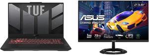 ASUS TUF Gaming A17 (2023) Gaming Laptop 17.3" FHD 144Hz Display GeForce RTX 4050 AMD Ryzen 7 7735HS 16GB DDR5 1TB PCIe 4.0 SSD Wi-Fi 6 Windows 11 FA707NU-DS74 and ASUS 24" (23.8" Viewable) VZ249QG1R Full HD IPS 75Hz 1ms Extreme Low Motion