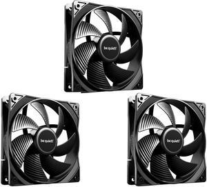 3 x Pure Wings 3 | 120mm PWM High Speed Case Fan | High Performance Cooling Fan | Compatible with Desktop | Low minimum rpm | Low Noise | Black | BL106