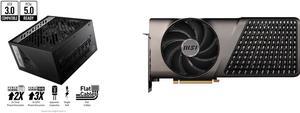 MSI - MPG A850G PCIE 5.0 80 GOLD Full Modular Gaming PSU 12VHPWR Cable 4080 4070 ATX 3.0 Compatible 850W Power Supply and MSI EXPERT GeForce RTX 4070 Ti SUPER Video Card RTX 4070 Ti SUPER 16G EXPERT
