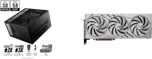 MSI - MPG A850G PCIE 5.0 80 GOLD Full Modular Gaming PSU 12VHPWR Cable 4080 4070 ATX 3.0 Compatible 850W Power Supply and MSI Gaming GeForce RTX 4080 Video Card RTX 4080 16GB GAMING X SLIM WHITE