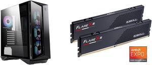 MSI MPG GUNGNIR 110R Computer Case and G.SKILL Flare X5 Series AMD EXPO 32GB (2 x 16GB) 288-Pin PC RAM DDR5 6000 Desktop Memory Model F5-6000J3636F16GX2-FX5