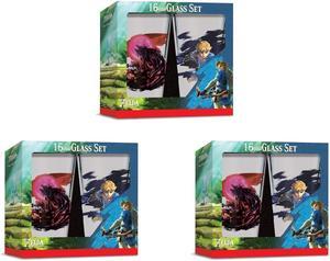 3 x Official Legend of Zelda Glasses (16 oz Set of 2)