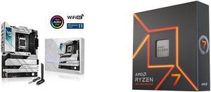 ASUS ROG STRIX X670E-A GAMING WIFI 6E Socket AM5 (LGA 1718) Ryzen 7000 Gaming Motherboard ATX (16 + 2 power stages PCIe 5.0 DDR5 four M.2 slots with heatsinksUSB 3.2 Gen 2x2 WiFi 6E AI Cooling) and AMD Ryzen 7 7700X - 8-Core 4.5 GHz - Socke