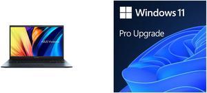 ASUS Vivobook Pro 15 OLED Laptop 156 UHD Display AMD Ryzen 9 7940HS Mobile CPU NVIDIA GeForce RTX 4060 Laptop GPU 32GB RAM 1TB SSD Windows 11 Home Quiet Blue M6500XVES99 and Microsoft Windows 11 Pro Upgrade from Home to Pro Digital Do