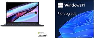 ASUS Zenbook Pro 16X OLED 16 4K OLED 1610 Touch Display Intel i913900H CPU GeForce RTX 4070 Graphics 32GB RAM 1TB SSD Windows 11 Home Tech Black UX7602VIDH99T and Microsoft Windows 11 Pro Upgrade from Home to Pro Digital Download